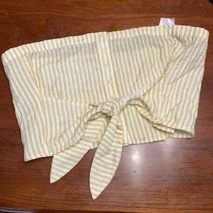Yellow Tie Front Bandeau Top